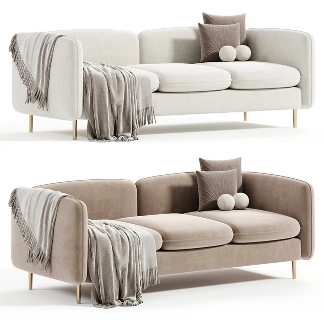 Ivy White Flannelette Loveseat Fabric 2 Seater Sofa — Скачать