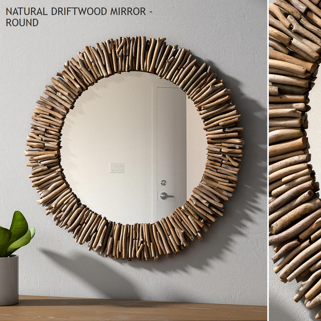 Pottery barn NATURAL DRIFTWOOD MIRROR - ROUND — Descargar