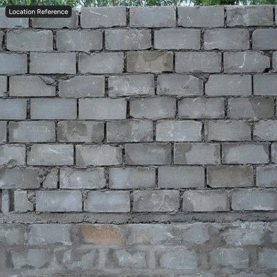 shoddy running concrete block wall texture — View 3