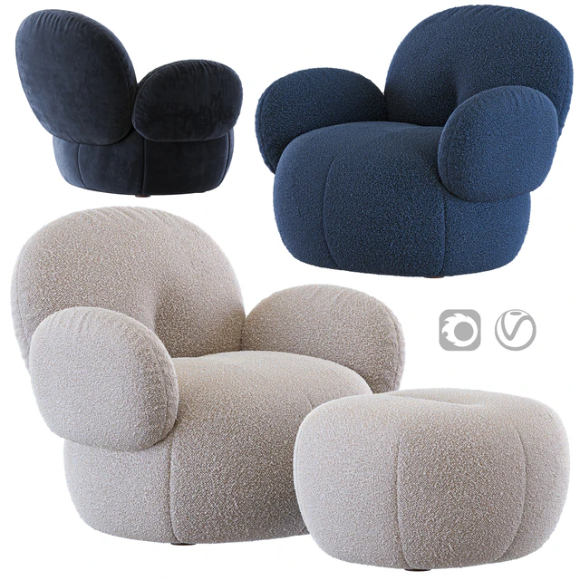 Nana Love Armchair and pouf by Freifrau — Descargar