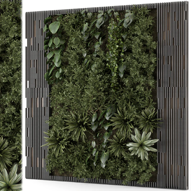Indoor Wall  Vertical Garden in Wooden Base - Set 1395 — Скачать
