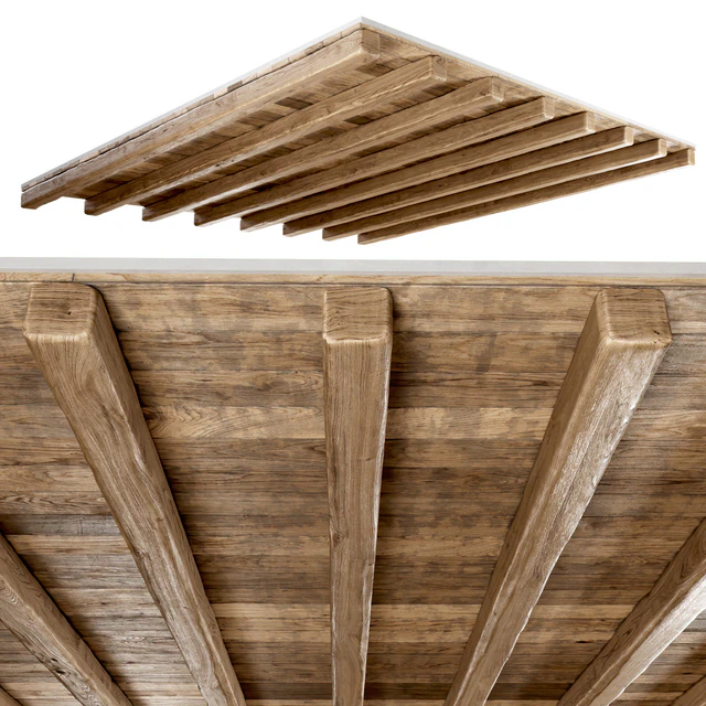 Wooden pitched ceiling  / Деревянный скатный потолок — Скачать
