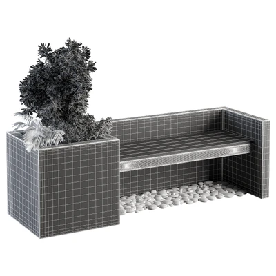 Outdoor Bench with FlowerBox — Ver 2