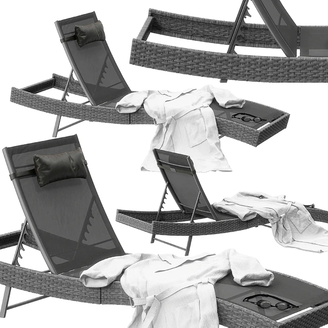 Polyrattan Sonnenliege Delphine grau — Descargar