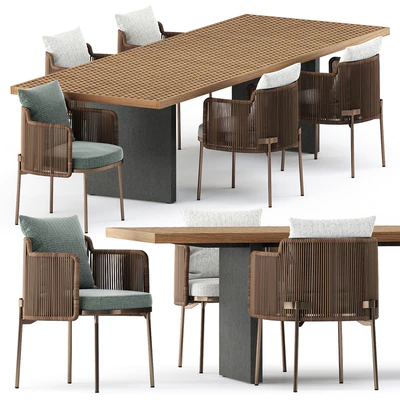 TAPE CORD chair and Quadrado Table by Minotti — Вид 1