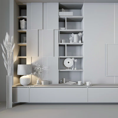 Furniture for TV zones with decor — Ver 3