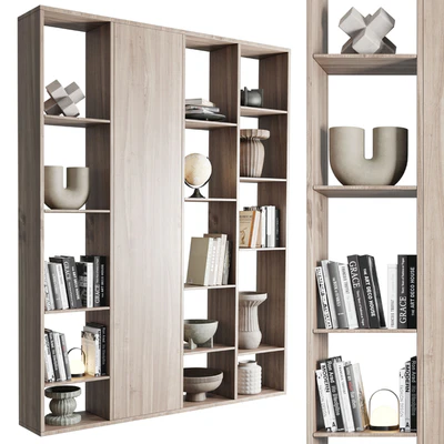 wooden Shelves Decorative With vase and Book — Вид 1