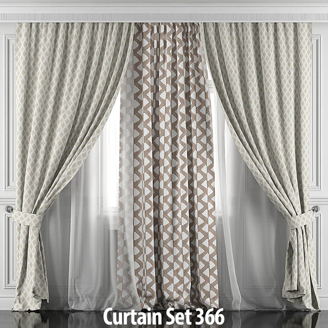 Curtains with window and moldings 366-371 — Download