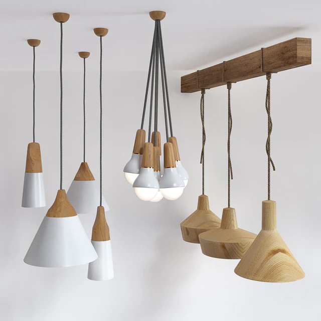 Wooden lamps set2 — Descargar