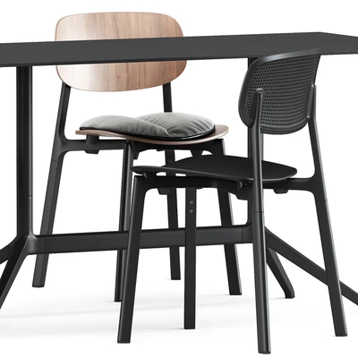 Colander chair and wood chair and Elephant table by Kristalia — Ver 3