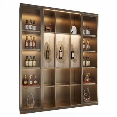 Wine Cabinet With Glasses & Decoration 017 — Вид 1