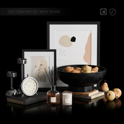 Pottery Barn Decorative Set with pears — Ver 4