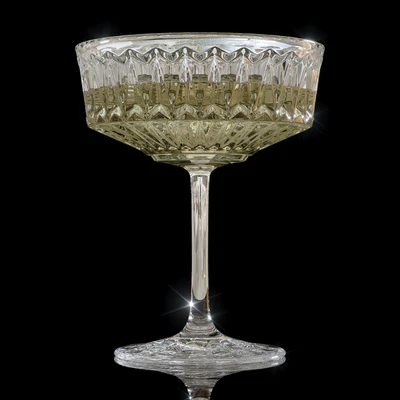 Corrugated glass goblet with wine — Ver 3