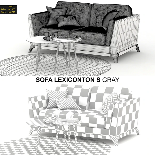 Sofa Lexiconton S GRAY 2-seater — Скачать