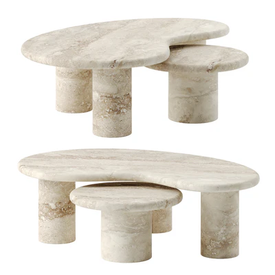 TRAVERTINE PUDDLE coffee table by Anna Karlin — Ver 1