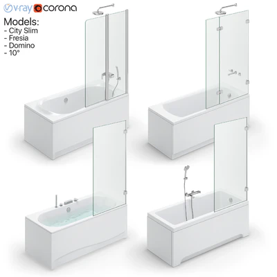 Bath set Ravak set 118 (City Slim, Fresia, Domino, 10 °) — Ver 1