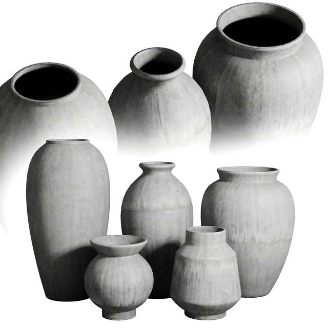 Old vase 3 material marble concrete plaster — Descargar