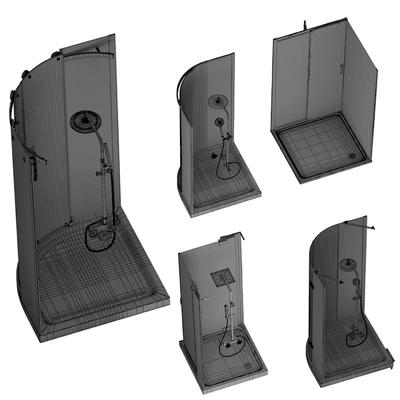 Shower corners Cezares set 1 — Ver 2