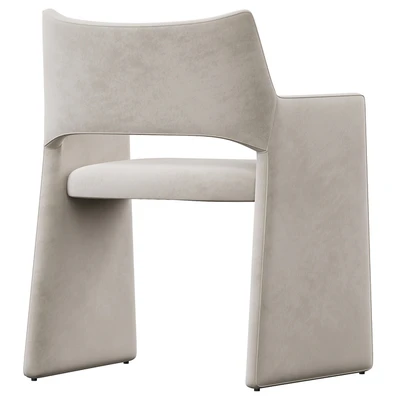 CB2 Foley Faux Mohair Gray Dining Armchair — Ver 3