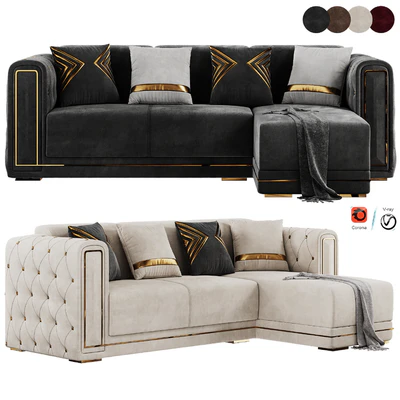 Modern Corner Beige Sectional Sofa — Ver 3