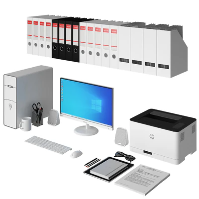 Office white pc set — Ver 1