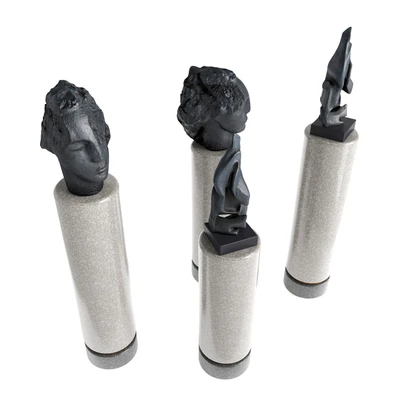 face and abstract pedestal — View 3