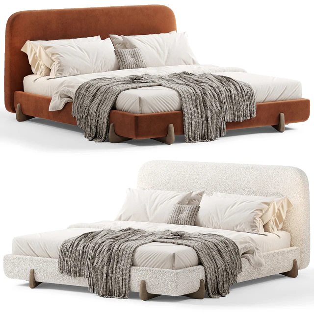 Stivale Light Brown Velvet Queen Bed By CB2 — Descargar