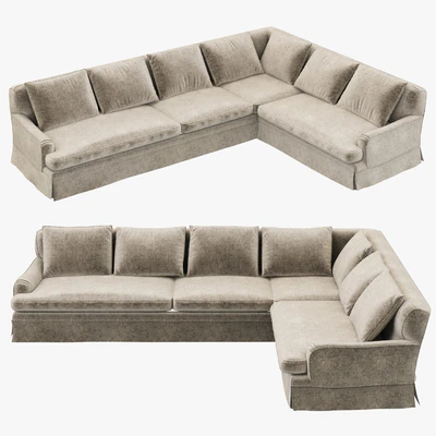 Restoration Hardware Belgian Classic Roll Arm Slipcovered Right-Arm L-Sectional — Вид 1
