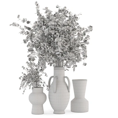 Plants Bouquet Collection In Concrete Pots - Set 948 — Ver 4