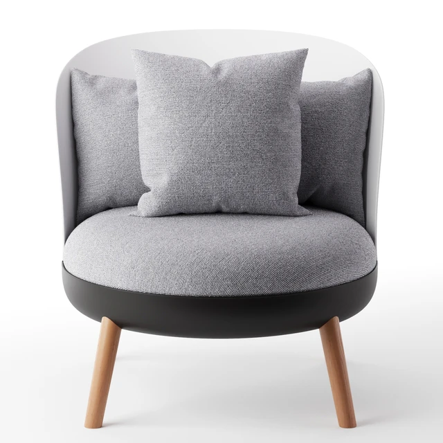 Armchair with ottoman Cherry, gray — Descargar