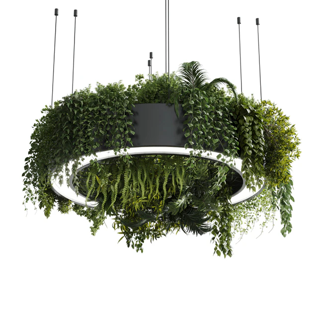 Circle pot light pendant - plant light hanging 13 corona — Descargar