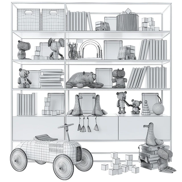 Bookcase with toys and books. — Descargar