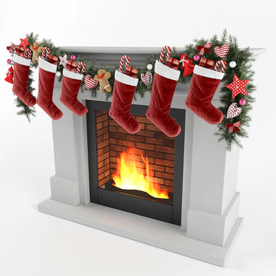 Christmas fireplace — Ver 3