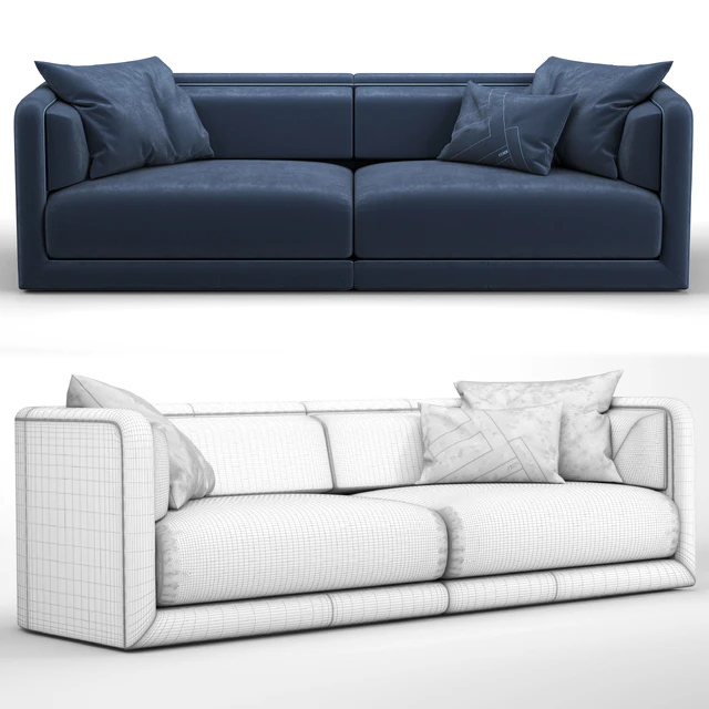 Fendi Casa Conrad Maxi Sofa Blue — Descargar