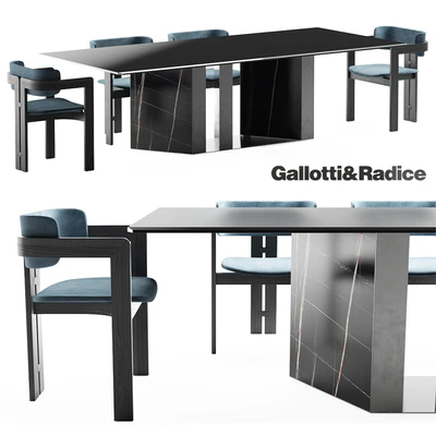 Gallotti &amp; Radice 0414 chair | Platinum table — Ver 1