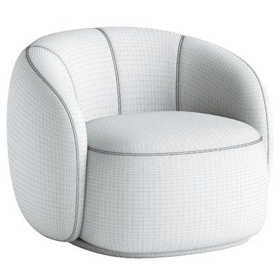 Curved Lounge Chair - Merlot — Ver 3