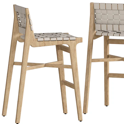 Taj Leather Strap Counter Stool — Ver 4