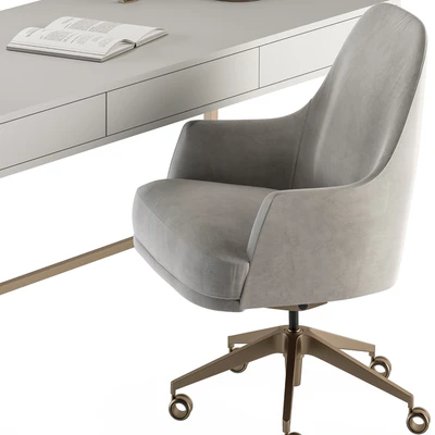 Home Office white and Gold Table - Office Furniture 282 — Вид 4
