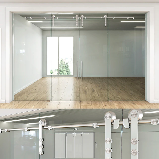 Glass partition with sliding doors - 4 — Descargar