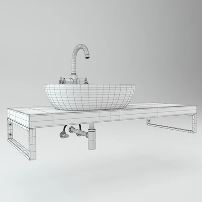 Washbasin on the wooden plate — Вид 2