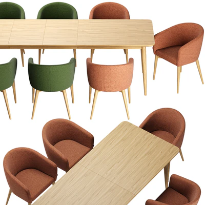 Torino Chair Tate Walnut Extendable Midcentury Dining Table — Вид 2
