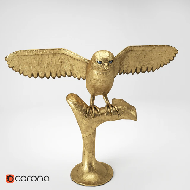 Gold owl on a stand — Descargar