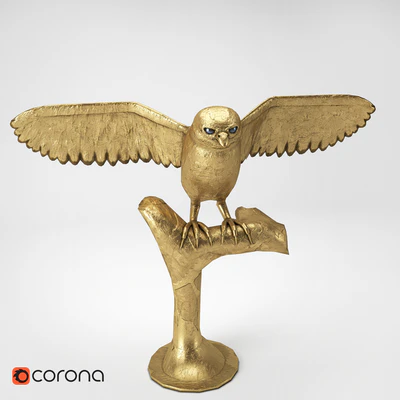 Gold owl on a stand — Ver 2