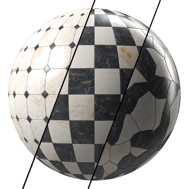 Marble Tile Materials 15- Marble Mixed by Stone - Pbr 4k Seamless — Скачать