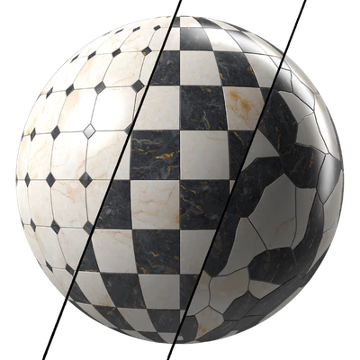 Marble Tile Materials 15- Marble Mixed by Stone - Pbr 4k Seamless — скачать