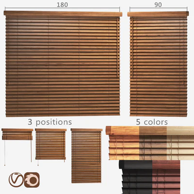 Wooden blinds 50mm, 2 options of width 90 and 180cm — Ver 1