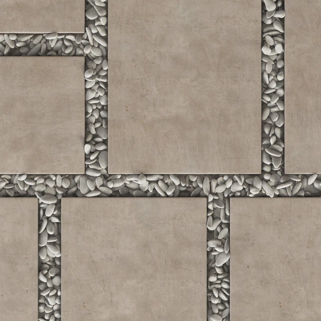 Paving tile square pebble n2 / Paving tile square of pebble slabs — Descargar
