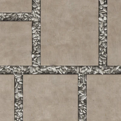 Paving tile square pebble n2 / Paving tile square of pebble slabs — Ver 2