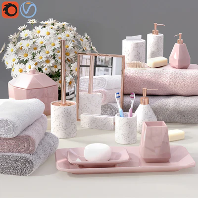 West elm Faceted Porcelain Bath Set — Ver 3