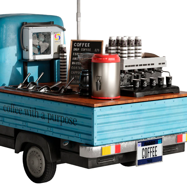 Foodtruck coffee blue set 7 — Descargar